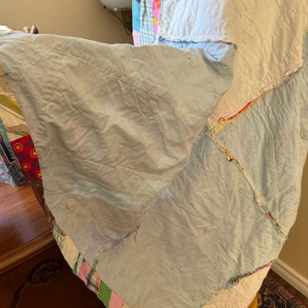 Patchwork Quilt Top Multicolor Design - Picture 8 of 9